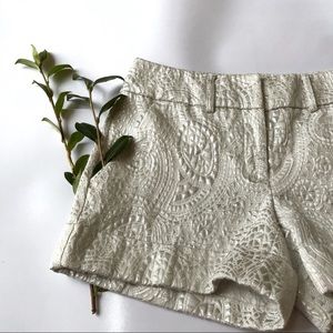 Gem Shorts with Metallic Silver Thread and Pockets